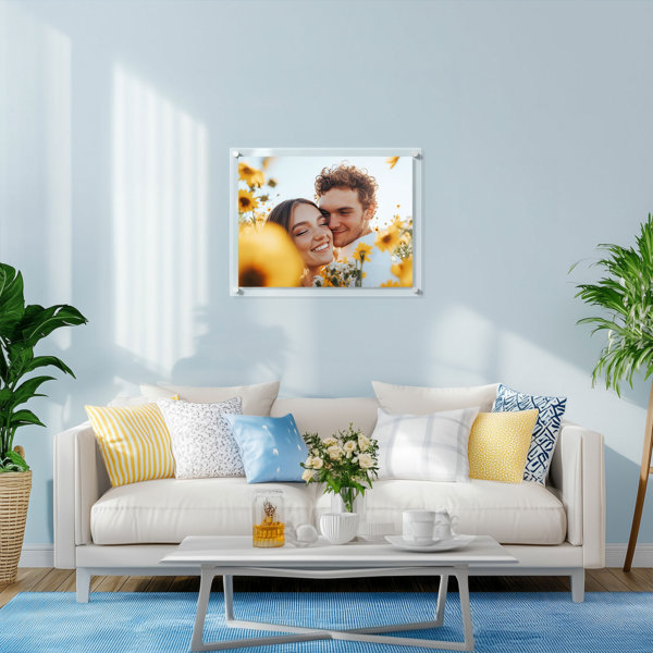 Ivy Bronx Acrylic Wall Mount Poster Frame, Clear Floating Frameless